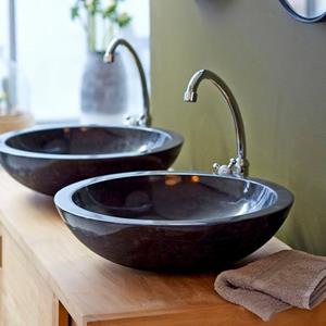 Tikamoon Waschbecken »Waschbecken aus Marmor Calypso black«