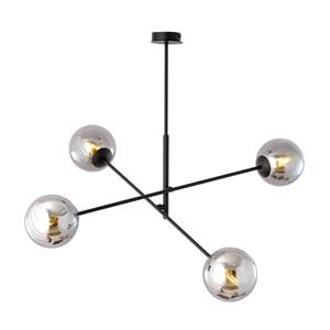 EMIBIG LIGHTING Plafondlamp Lineair, zwart/grafiet, 4-lamps