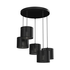 Luminex Hanglamp Jovin, 5-lamps, rondel, zwart