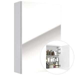 LOMADOX Badezimmer Spiegelschrank 40 cm weiß SOFIA-107 Hochglanz lackiert, B/H/T: ca. 40/60/15 cm
