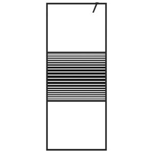 vidaXL Inloopdouchewand 80x195 cm transparant ESG-glas zwart