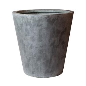 Gartentraum.de Rundes Outdoor Pflanzgefäß Stahl & Cortenstahl - groß - Silegra Tio / 50x50cm (HxDm) - 37cm Standfläche / Stahl galvanisiert