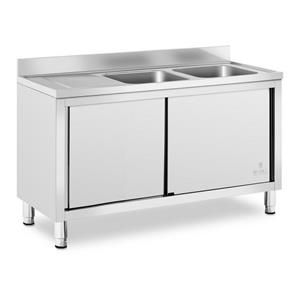 Wastafel kast - 2 Basin - Royal Catering - roestvrij staal - 500 x 400 x 300 mm
