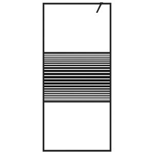 VIDAXL Duschwanne »Duschwand für Begehbare Dusche Schwarz 90x195 cm ESG-Glas Klar«