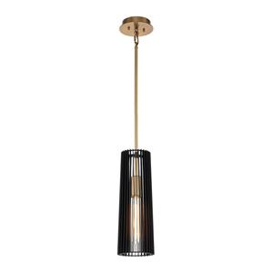 Quintiesse Hanglamp Linara, zwart/messing, 1-lamp