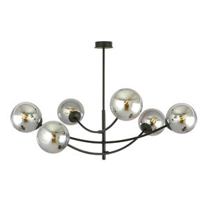 EMIBIG LIGHTING Plafondlamp Hunter, zwart/grafiet, 6-lamps