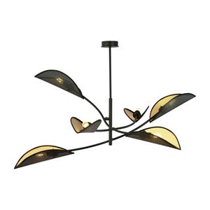 EMIBIG LIGHTING Plafondlamp Lotus, zwart/goud, 6-lamps