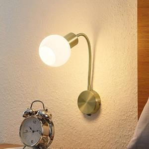 Lindby Lioma wandlamp met flexibele arm, messing