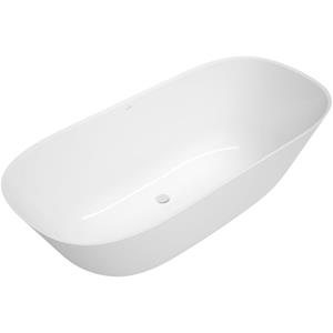 Villeroy & Boch Theano vrijstaand duobad 175x80cm kunststof quaryl ovaal Glans Alpin Wit UBQ175ANH7F200V-01