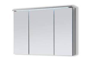 Aileenstore Badmöbel Spiegelschrank DUO mit LED Beleuchtung grau