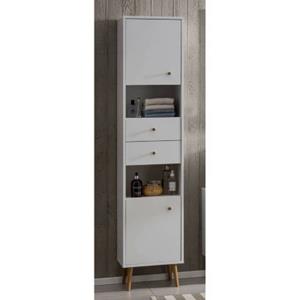 LOMADOX Badezimmer Hochschrank JASLO-80 in kreideweiß, B/H/T: 40,5/186/34 cm