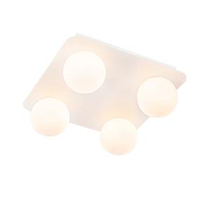 QAZQA Moderne badkamer plafondlamp wit vierkant 4-lichts - Cederic
