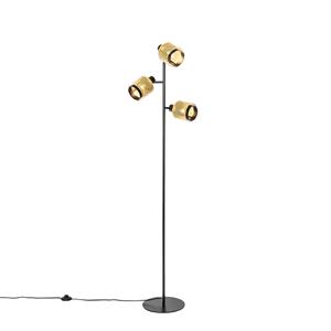 QAZQA Vloerlamp kayden - Goud|messing - Industrieel - D 45cm