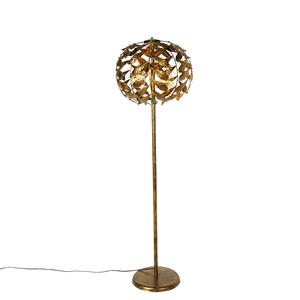 QAZQA Vloerlamp linden - Goud|messing - Klassiek | Antiek - D 45cm