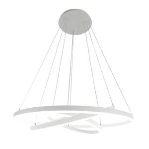 Arcchio Albiona LED hanglamp, wit, 3 ringen