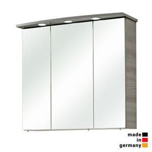 LOMADOX Badezimmer Spiegelschrank QUIMPER-66 in Sangallo Grau quer Nb., B/H/T: ca. 75/72/20 cm grau