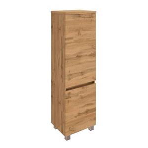 LOMADOX Badezimmer Midischrank 40 cm breit PESARO-03 in Wotan Eiche Nb., B/H/T: ca. 40/132,5/35 cm braun