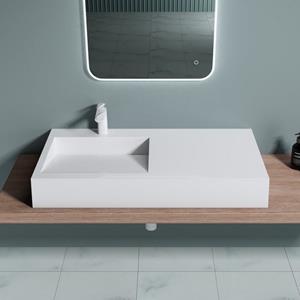 Doporro Aufsatzwaschbecken » Design Aufsatzwaschbecken Hängewaschbecken Colossum11 in weiß aus Gussmarmor«