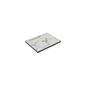 Thebalux Type wastafelblad 60x46cm frame mat zwart Keramiek Marble Carrara 2TY60076M