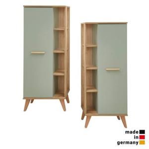 LOMADOX Badezimmer Midischrank NANNING-66 in Riviera Eiche Nb. mit Salbei Nb., B/H/T: ca. 50,5/128/33 cm braun