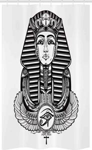 Abakuhaus Duschvorhang »Badezimmer Deko Set aus Stoff mit Haken« Breite 120 cm, Höhe 180 cm, ägyptisch Vintage Pharao Tattoo