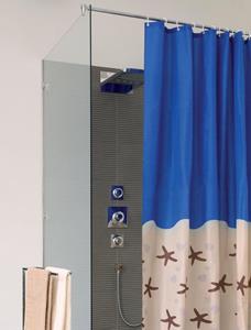 Sanwood Duschvorhang »Duschvorhang  KARIBIK, 200 x 180 cm, blau/jasmin«