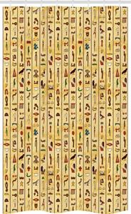 Abakuhaus Duschvorhang »Badezimmer Deko Set aus Stoff mit Haken« Breite 120 cm, Höhe 180 cm, ägyptisch Bunte Papyrus