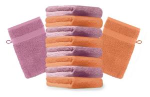 Betz Waschhandschuh »10 Stück Waschhandschuhe Premium 100% Baumwolle Waschlappen Set 16x21 cm Farbe orange und Altrosa«