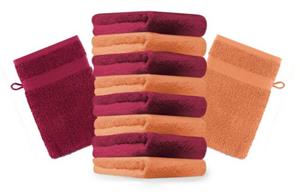 Betz Waschhandschuh »10 Stück Waschhandschuhe Premium 100% Baumwolle Waschlappen Set 16x21 cm Farbe orange und dunkelrot«
