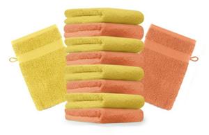 Betz Waschhandschuh »10 Stück Waschhandschuhe Premium 100% Baumwolle Waschlappen Set 16x21 cm Farbe orange und gelb«