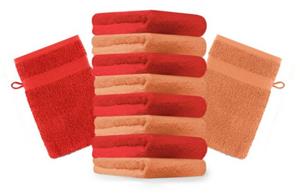 Betz Waschhandschuh »10 Stück Waschhandschuhe Premium 100% Baumwolle Waschlappen Set 16x21 cm Farbe orange und rot«