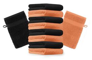 Betz Waschhandschuh »10 Stück Waschhandschuhe Premium 100% Baumwolle Waschlappen Set 16x21 cm Farbe orange und schwarz«