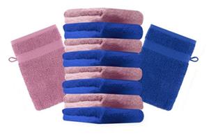 Betz Waschhandschuh »10 Stück Waschhandschuhe Premium 100% Baumwolle Waschlappen Set 16x21 cm Farbe Royalblau und Altrosa«