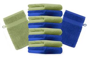 Betz Waschhandschuh »10 Stück Waschhandschuhe Premium 100% Baumwolle Waschlappen Set 16x21 cm Farbe Royalblau und apfelgrün«