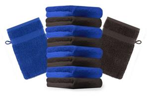 Betz Waschhandschuh »10 Stück Waschhandschuhe Premium 100% Baumwolle Waschlappen Set 16x21 cm Farbe Royalblau und Dunkelbraun«