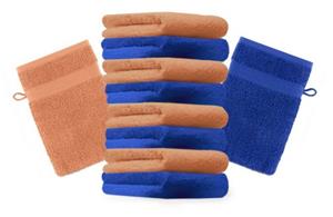 Betz Waschhandschuh »10 Stück Waschhandschuhe Premium 100% Baumwolle Waschlappen Set 16x21 cm Farbe Royalblau und orange«
