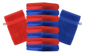 Betz Waschhandschuh »10 Stück Waschhandschuhe Premium 100% Baumwolle Waschlappen Set 16x21 cm Farbe Royalblau und rot«