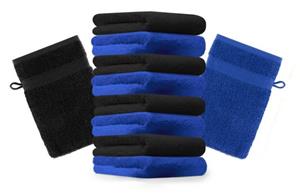 Betz Waschhandschuh »10 Stück Waschhandschuhe Premium 100% Baumwolle Waschlappen Set 16x21 cm Farbe Royalblau und schwarz«