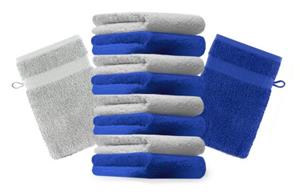 Betz Waschhandschuh »10 Stück Waschhandschuhe Premium 100% Baumwolle Waschlappen Set 16x21 cm Farbe Royalblau und Silbergrau«