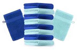 Betz Waschhandschuh »10 Stück Waschhandschuhe Premium 100% Baumwolle Waschlappen Set 16x21 cm Farbe Royalblau und türkis«