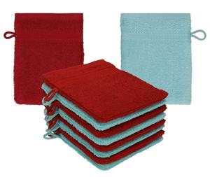 Betz Waschhandschuh »10 Stück Waschhandschuhe Premium 100% Baumwolle Waschlappen Set 16x21 cm Farbe rubinrot - Ocean«