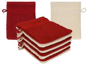 Betz Waschhandschuh »10 Stück Waschhandschuhe Premium 100% Baumwolle Waschlappen Set 16x21 cm Farbe rubinrot - Sand«