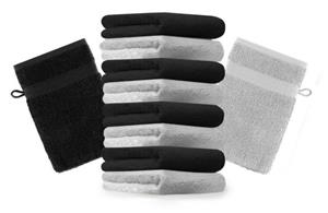 Betz Waschhandschuh »10 Stück Waschhandschuhe Premium 100% Baumwolle Waschlappen Set 16x21 cm Farbe schwarz und Silbergrau«