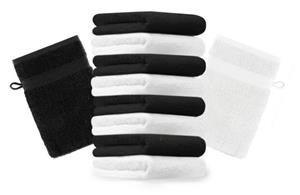 Betz Waschhandschuh »10 Stück Waschhandschuhe Premium 100% Baumwolle Waschlappen Set 16x21 cm Farbe schwarz und weiß«