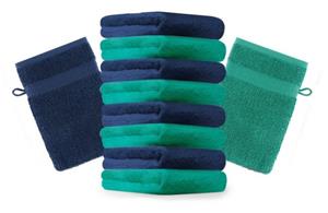 Betz Waschhandschuh »10 Stück Waschhandschuhe Premium 100% Baumwolle Waschlappen Set 16x21 cm Farbe smaragdgrün und dunkelblau«