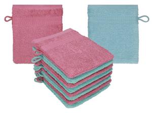 Betz Waschhandschuh »10 Stück Waschhandschuhe Waschlappen Set Premium 100% Baumwolle 16x21 cm Farbe Beere - Ocean« (10-tlg)