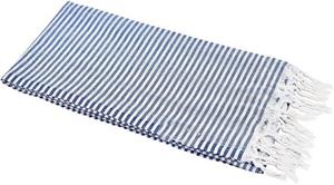 Carenesse Hamamtuch »Streifen blau 90 x 180 cm leichtes Handtuch Pestemal Fouta Strandtuch«, sehr leichtes Hamam Handtuch extrem kleines Packmaß für Backpacker