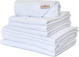 Carenesse Handtuch Set »4x Handtuch, 2x Duschtuch, 2x Badvorleger weiß, 8-tlg. 100% Baumwolle«, Handtuch Set glatt & uni fusselfrei saugstark, Towel Frotteehandtuch