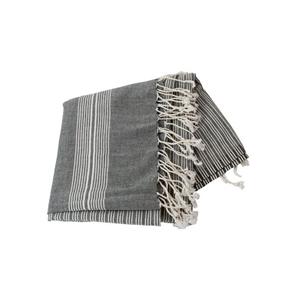 Mitienda Hamamtuch »Handgewebtes Handtuch, Fouta grau aus Baumwolle«