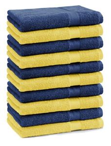 Betz Gästehandtücher »10 Stück Gästehandtücher Premium 100% Baumwolle Gästetuch-Set 30x50 cm Farbe gelb und dunkelblau«